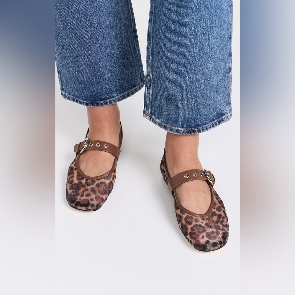 Reformation Bethany Ballet Flat Leopard Mesh - Picture 9 of 13